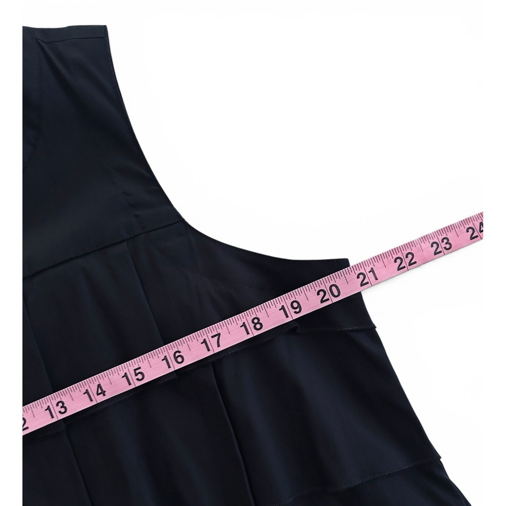 Chico's Women 12 Black Large Cotton Sleeveless Ruffled Tiered Shift Dress Size 2 - Picture 10 of 14